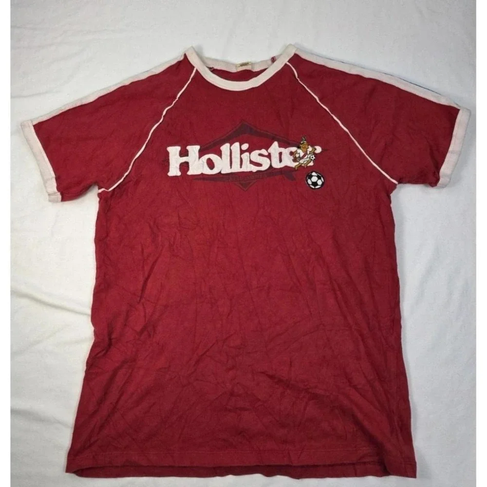 Vintage Hollister Shirt‎ Men Large Red Good Time Sportswear Soccer